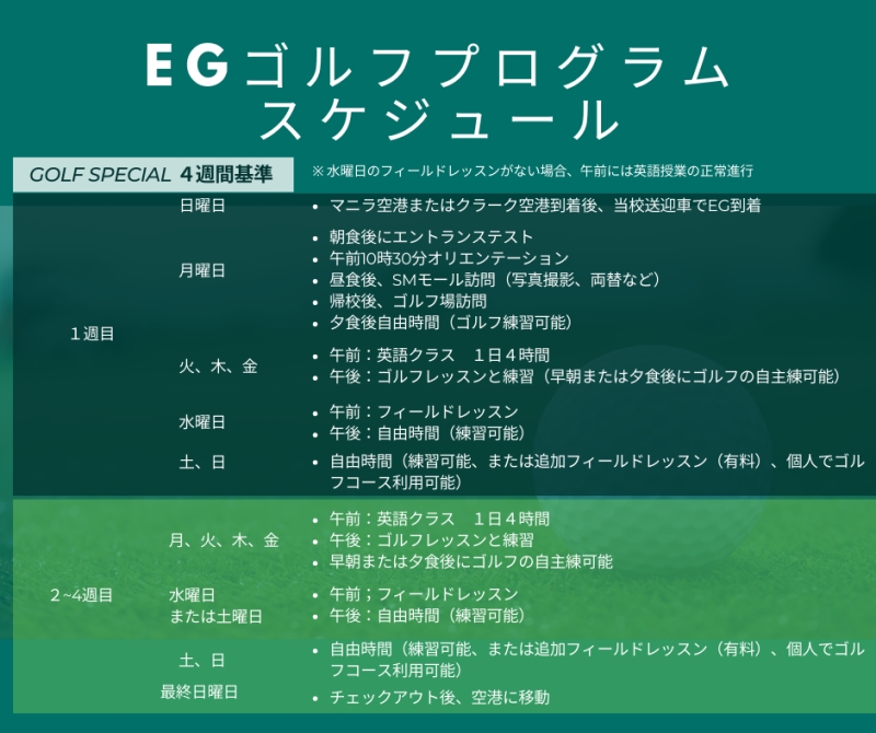 フィリピン留学 Cebu21 - EG Academy-GOLF SPECIAL COURSE-5